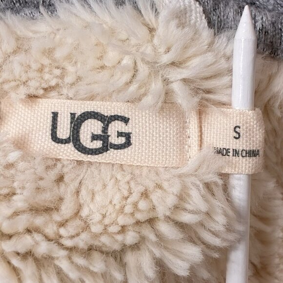 UGG Abriana Cardigan Shawl Open Front Draped Jacket Women’s Small Gray White - Picture 3 of 10